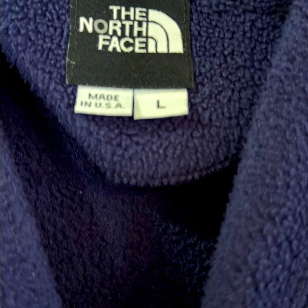 The North Face Men's Navy Crewneck‎ Tech Front zip up pocket Sweater Size L